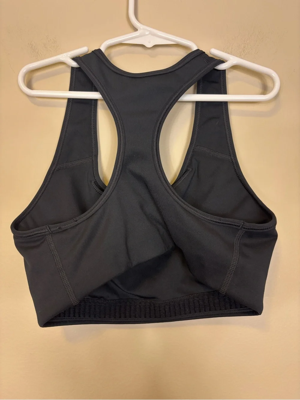 Nike Black Racerback Sports Bra with White Swoosh Small